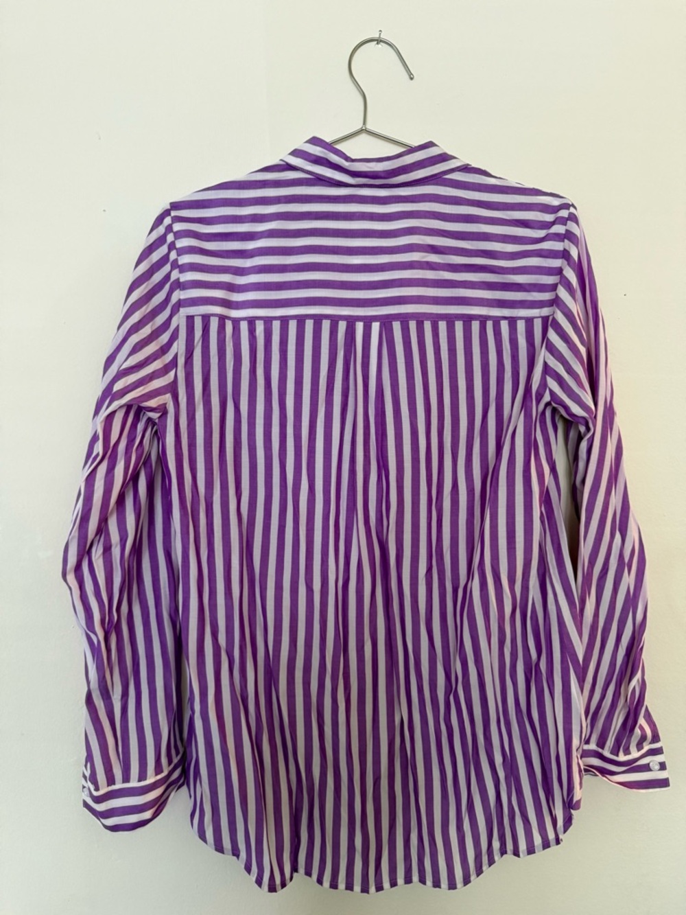 Express Purple and White Striped Button-Down Shirt - Picture 4 of 4